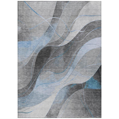 LOOMLAN Rugs Aelien Blue Washable Indoor-Outdoor Rug