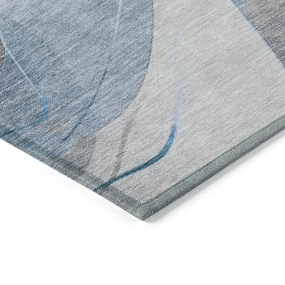 LOOMLAN Rugs Aelien Blue Washable Indoor-Outdoor Rug