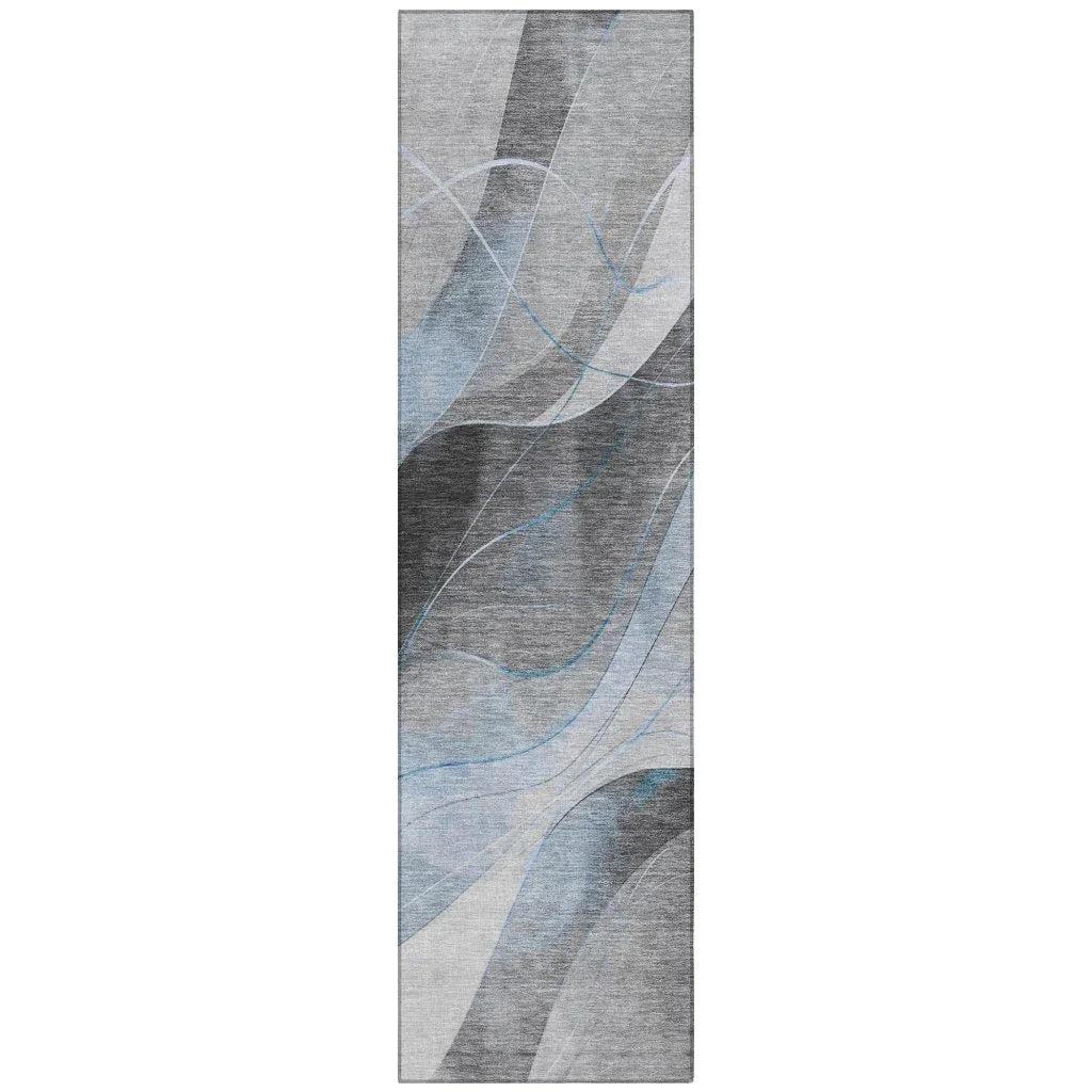 LOOMLAN Rugs Aelien Blue Washable Indoor-Outdoor Rug