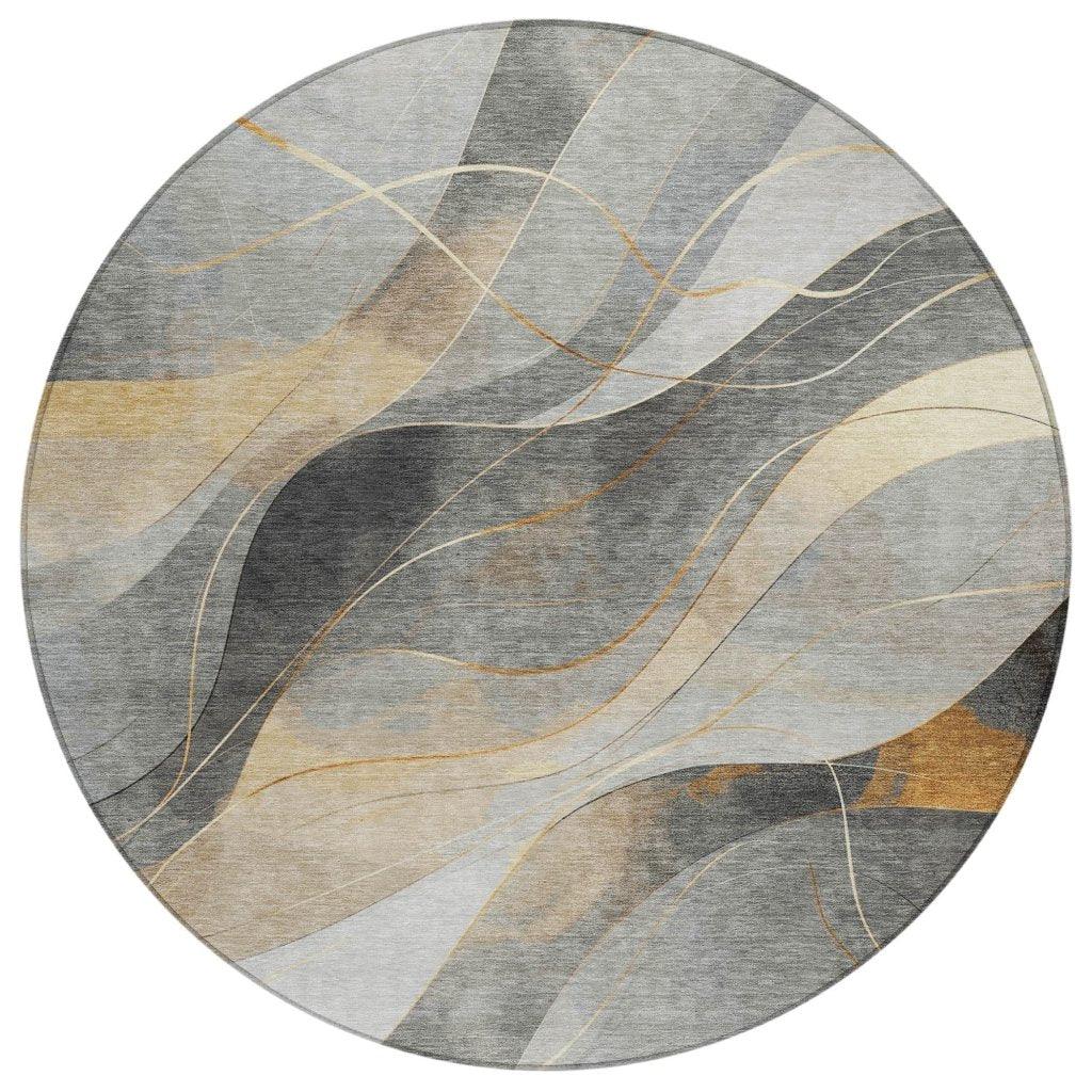 LOOMLAN Rugs Aelien Gray Washable Indoor-Outdoor Rug