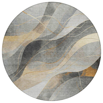 LOOMLAN Rugs Aelien Gray Washable Indoor-Outdoor Rug
