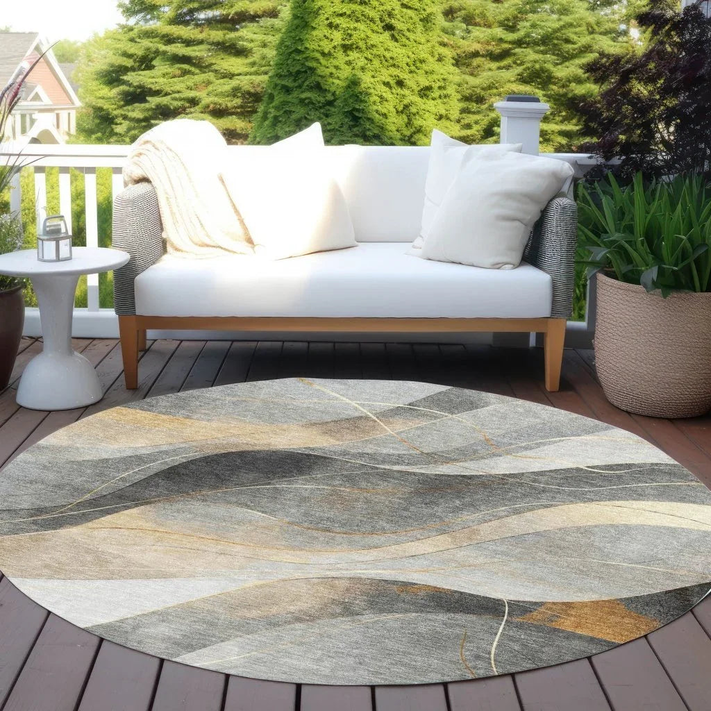 LOOMLAN Rugs Aelien Gray Washable Indoor-Outdoor Rug