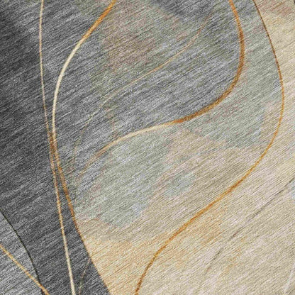 LOOMLAN Rugs Aelien Gray Washable Indoor-Outdoor Rug