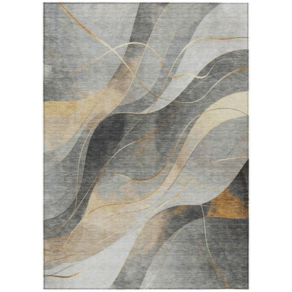 LOOMLAN Rugs Aelien Gray Washable Indoor-Outdoor Rug