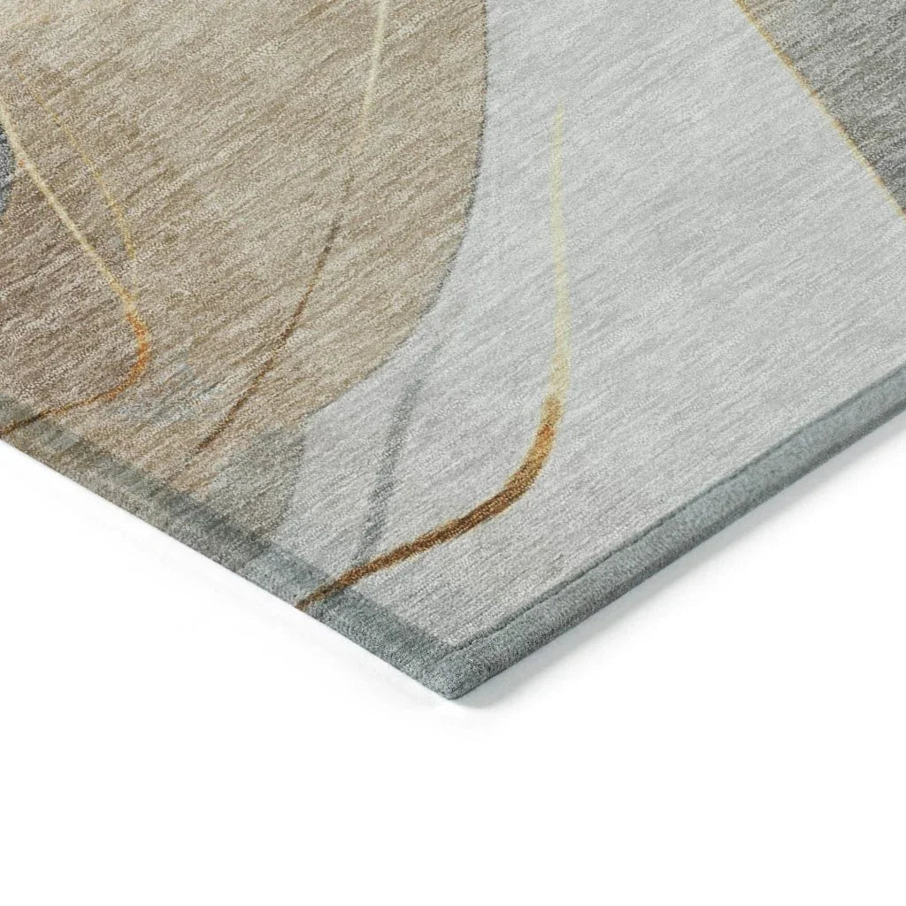 LOOMLAN Rugs Aelien Gray Washable Indoor-Outdoor Rug