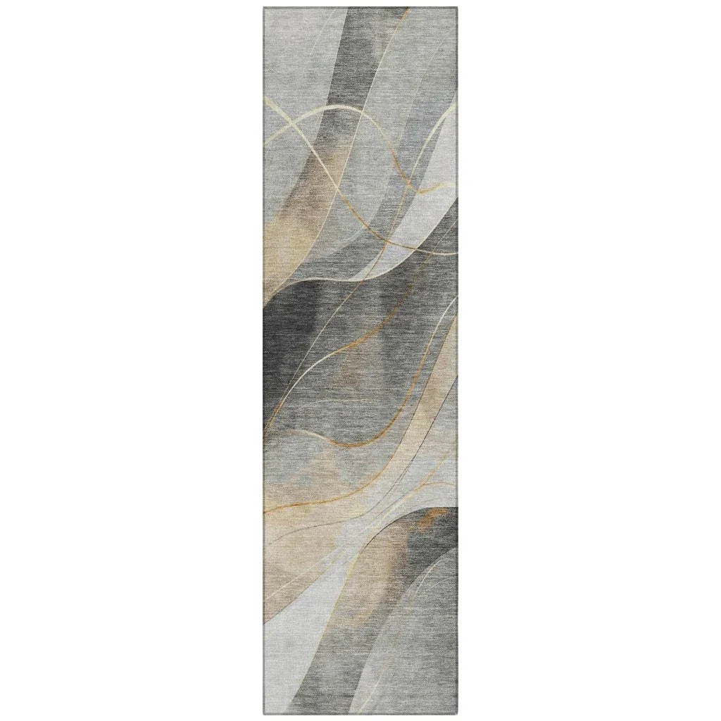 LOOMLAN Rugs Aelien Gray Washable Indoor-Outdoor Rug