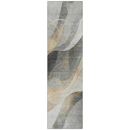 LOOMLAN Rugs Aelien Gray Washable Indoor-Outdoor Rug