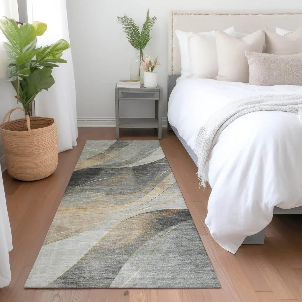 LOOMLAN Rugs Aelien Gray Washable Indoor-Outdoor Rug