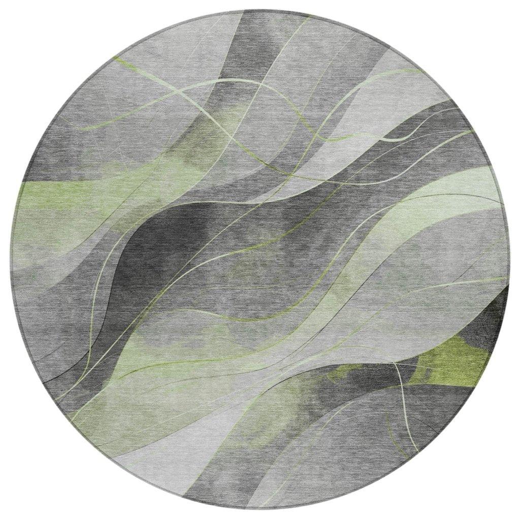 LOOMLAN Rugs Aelien Green Washable Indoor-Outdoor Rug