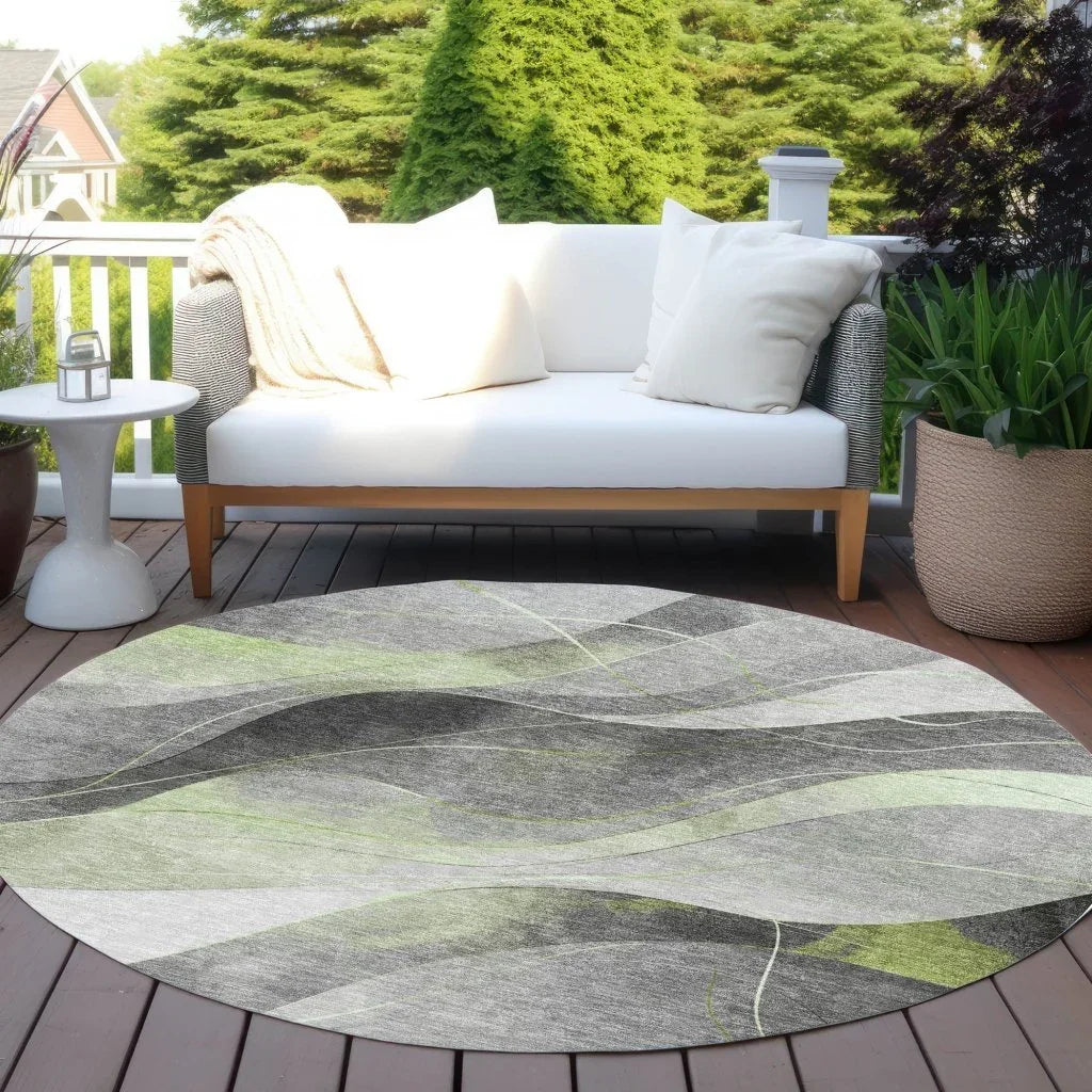 LOOMLAN Rugs Aelien Green Washable Indoor-Outdoor Rug
