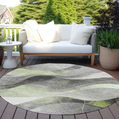 LOOMLAN Rugs Aelien Green Washable Indoor-Outdoor Rug