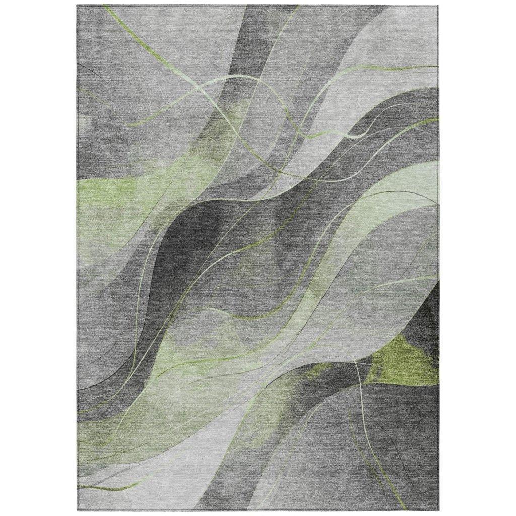 LOOMLAN Rugs Aelien Green Washable Indoor-Outdoor Rug