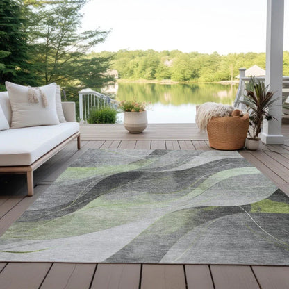 LOOMLAN Rugs Aelien Green Washable Indoor-Outdoor Rug