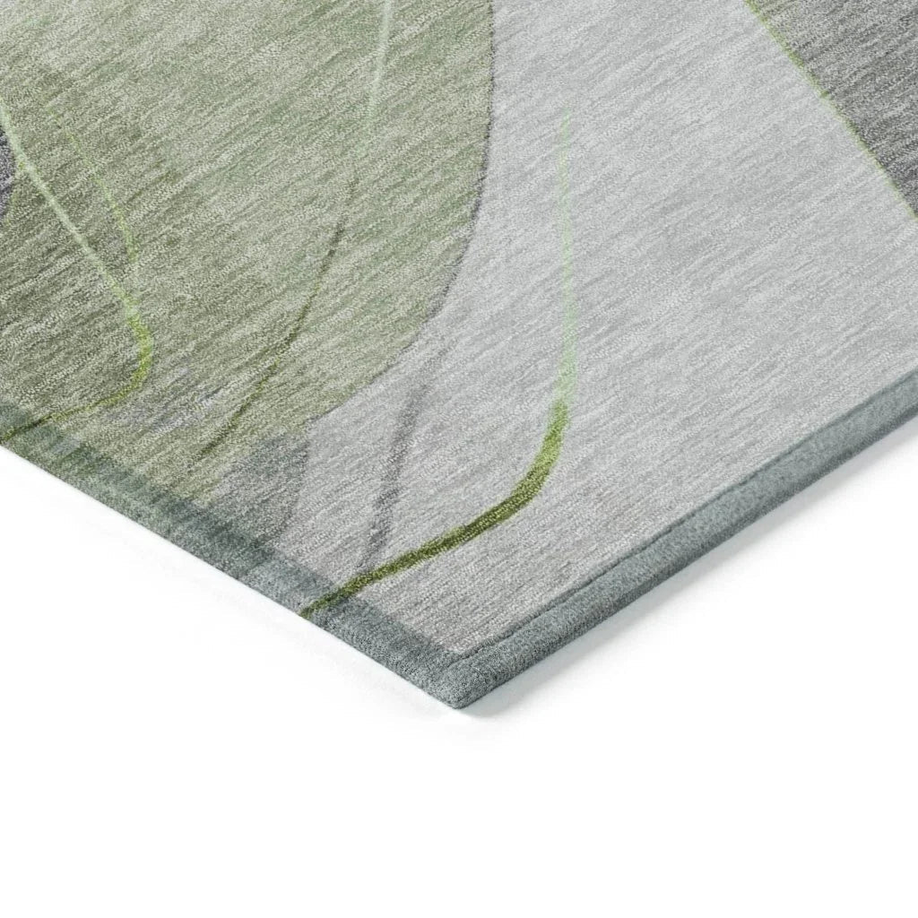 LOOMLAN Rugs Aelien Green Washable Indoor-Outdoor Rug