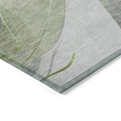 LOOMLAN Rugs Aelien Green Washable Indoor-Outdoor Rug