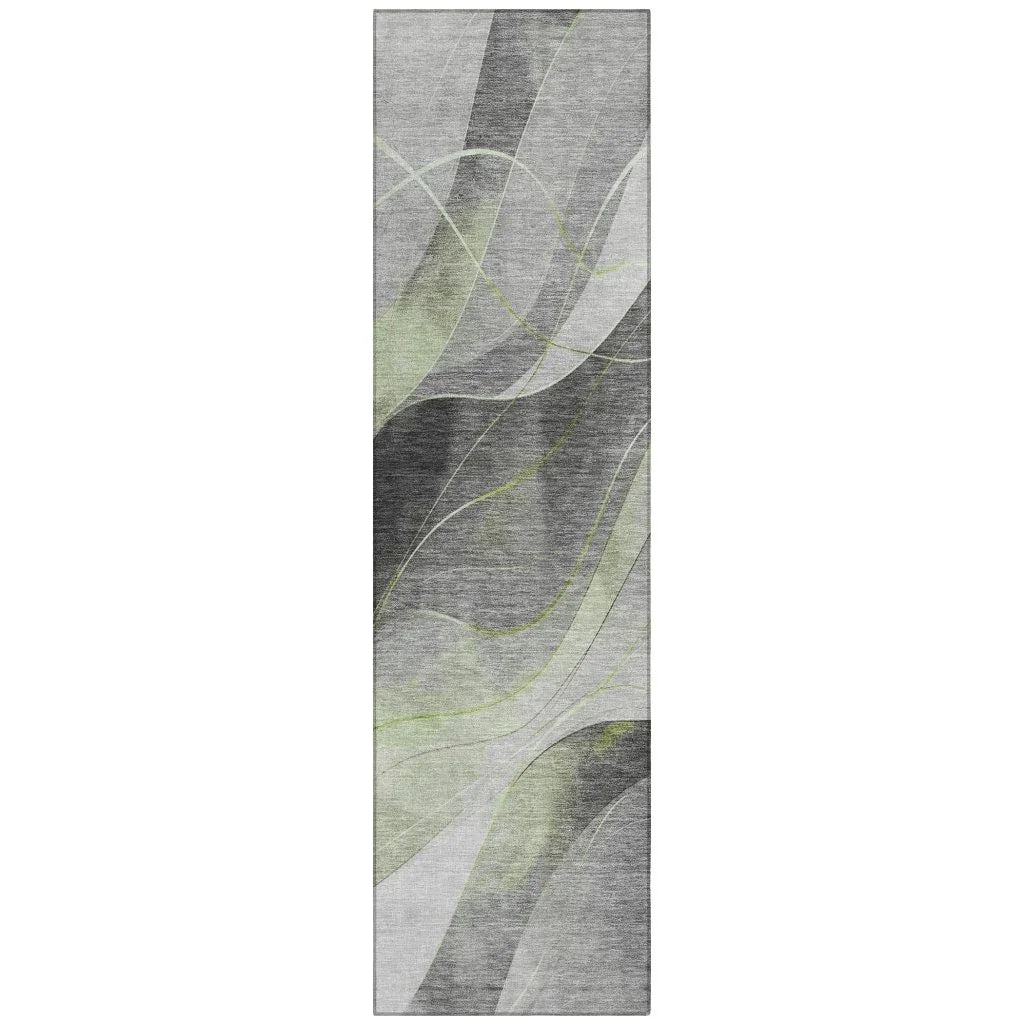 LOOMLAN Rugs Aelien Green Washable Indoor-Outdoor Rug