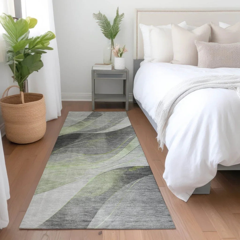 LOOMLAN Rugs Aelien Green Washable Indoor-Outdoor Rug