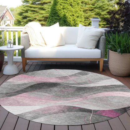 LOOMLAN Rugs Aelien Pink Washable Indoor-Outdoor Rug