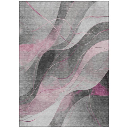 LOOMLAN Rugs Aelien Pink Washable Indoor-Outdoor Rug