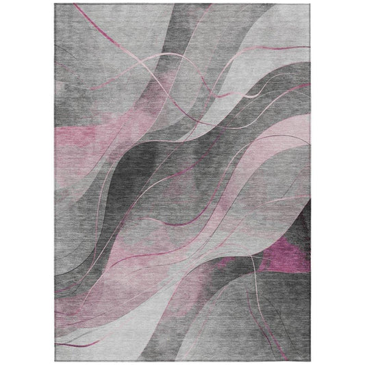 LOOMLAN Rugs Aelien Pink Washable Indoor-Outdoor Rug