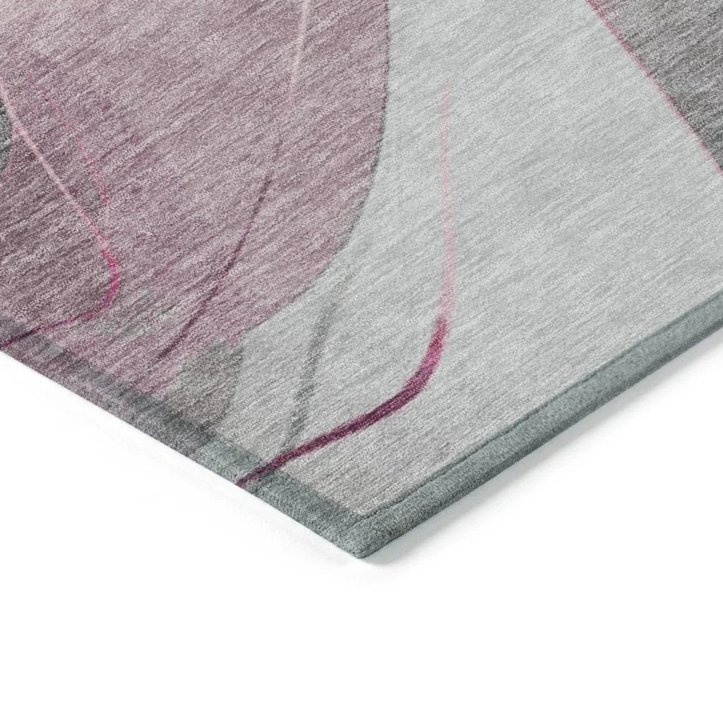 LOOMLAN Rugs Aelien Pink Washable Indoor-Outdoor Rug