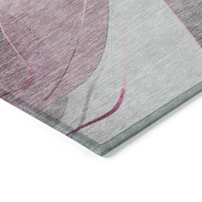LOOMLAN Rugs Aelien Pink Washable Indoor-Outdoor Rug