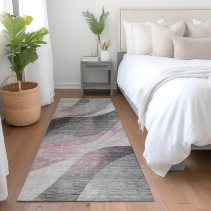 LOOMLAN Rugs Aelien Pink Washable Indoor-Outdoor Rug
