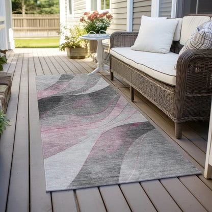 LOOMLAN Rugs Aelien Pink Washable Indoor-Outdoor Rug