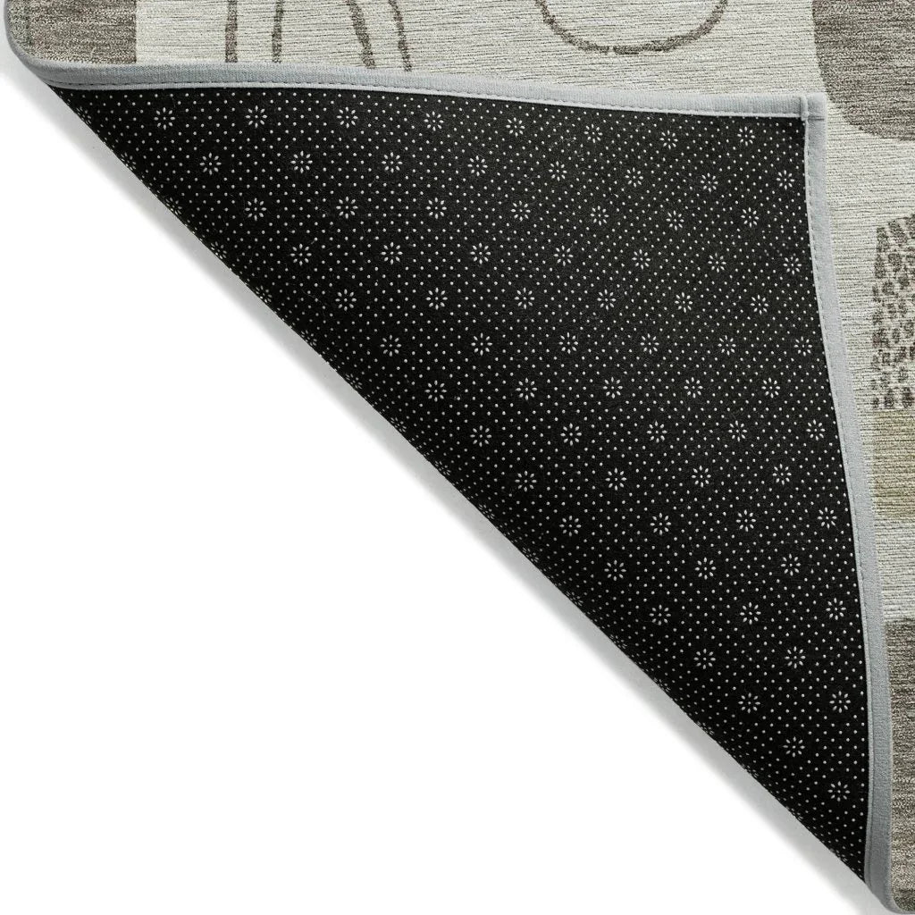 LOOMLAN Rugs Aelira Brown Washable Indoor-Outdoor Rug