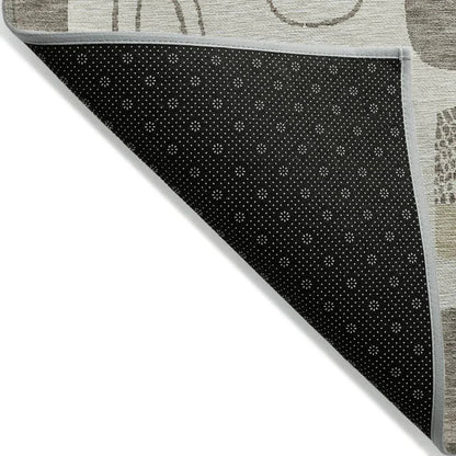 LOOMLAN Rugs Aelira Brown Washable Indoor-Outdoor Rug
