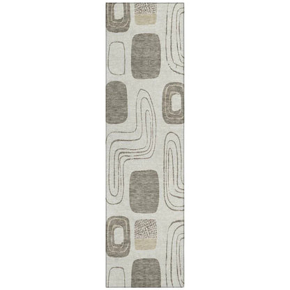 LOOMLAN Rugs Aelira Brown Washable Indoor-Outdoor Rug