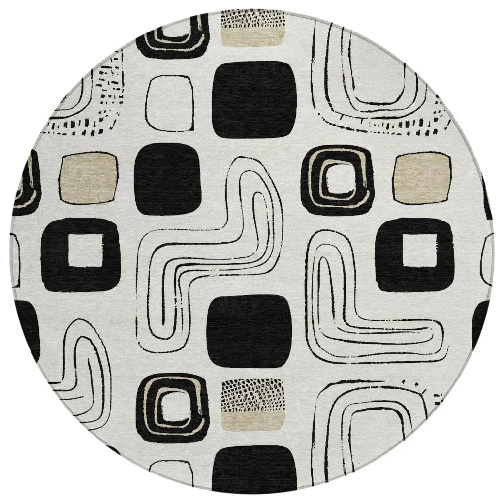 LOOMLAN Rugs Aelira Ivory Washable Indoor-Outdoor Rug