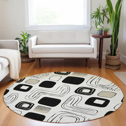 LOOMLAN Rugs Aelira Ivory Washable Indoor-Outdoor Rug