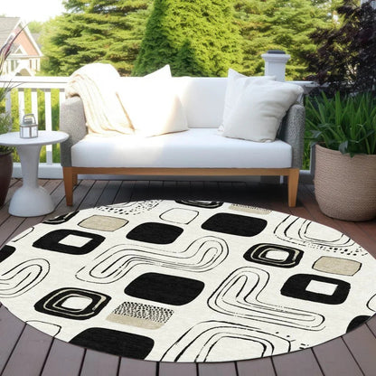 LOOMLAN Rugs Aelira Ivory Washable Indoor-Outdoor Rug