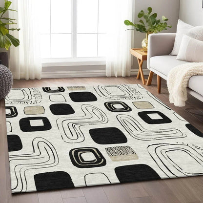 LOOMLAN Rugs Aelira Ivory Washable Indoor-Outdoor Rug