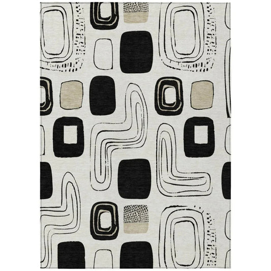 LOOMLAN Rugs Aelira Ivory Washable Indoor-Outdoor Rug