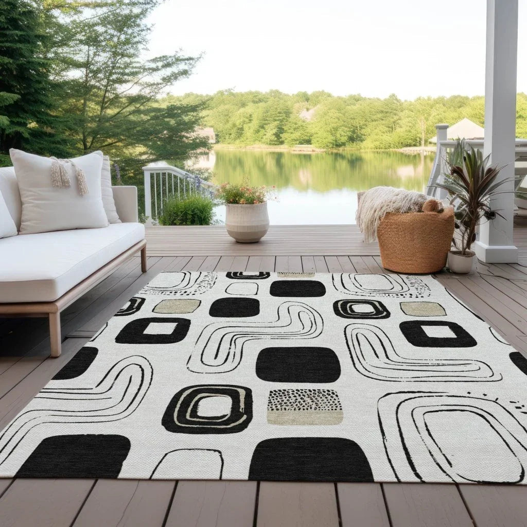 LOOMLAN Rugs Aelira Ivory Washable Indoor-Outdoor Rug