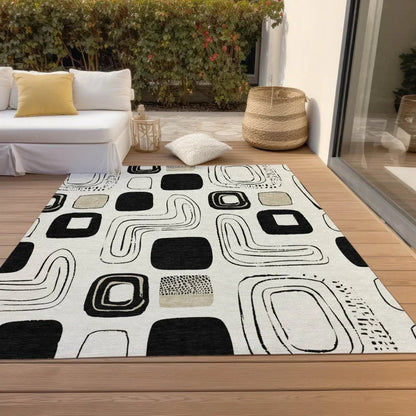LOOMLAN Rugs Aelira Ivory Washable Indoor-Outdoor Rug