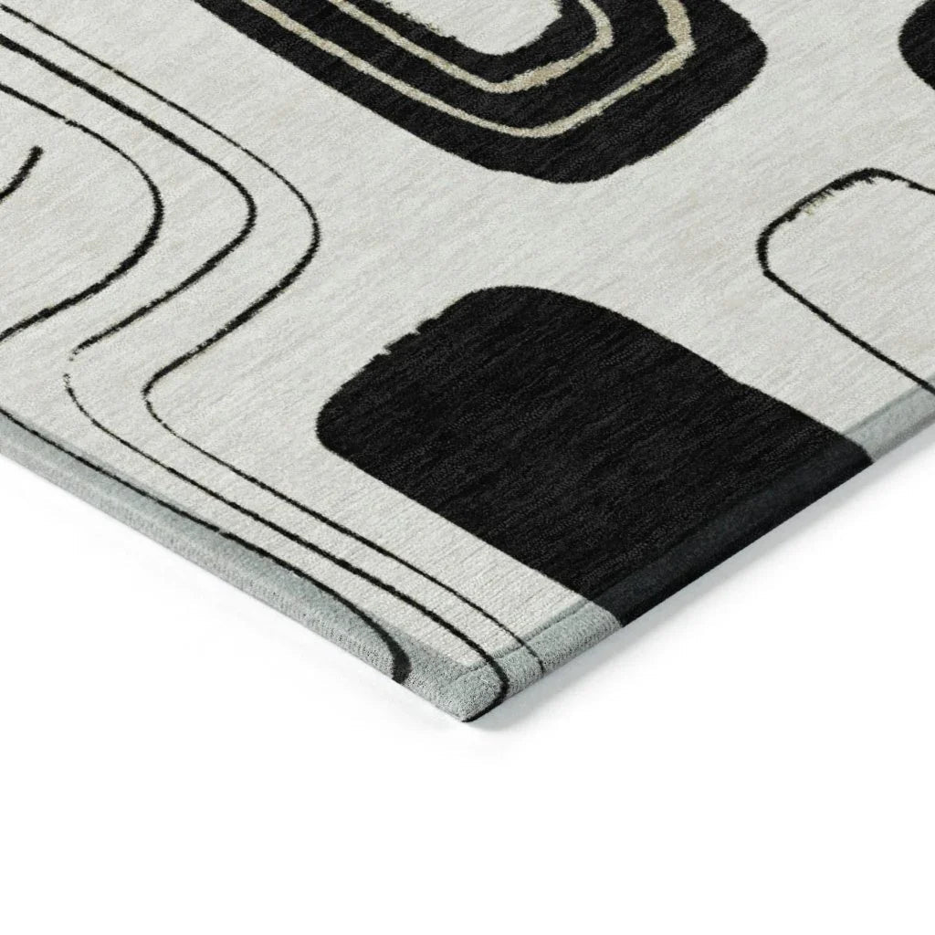 LOOMLAN Rugs Aelira Ivory Washable Indoor-Outdoor Rug