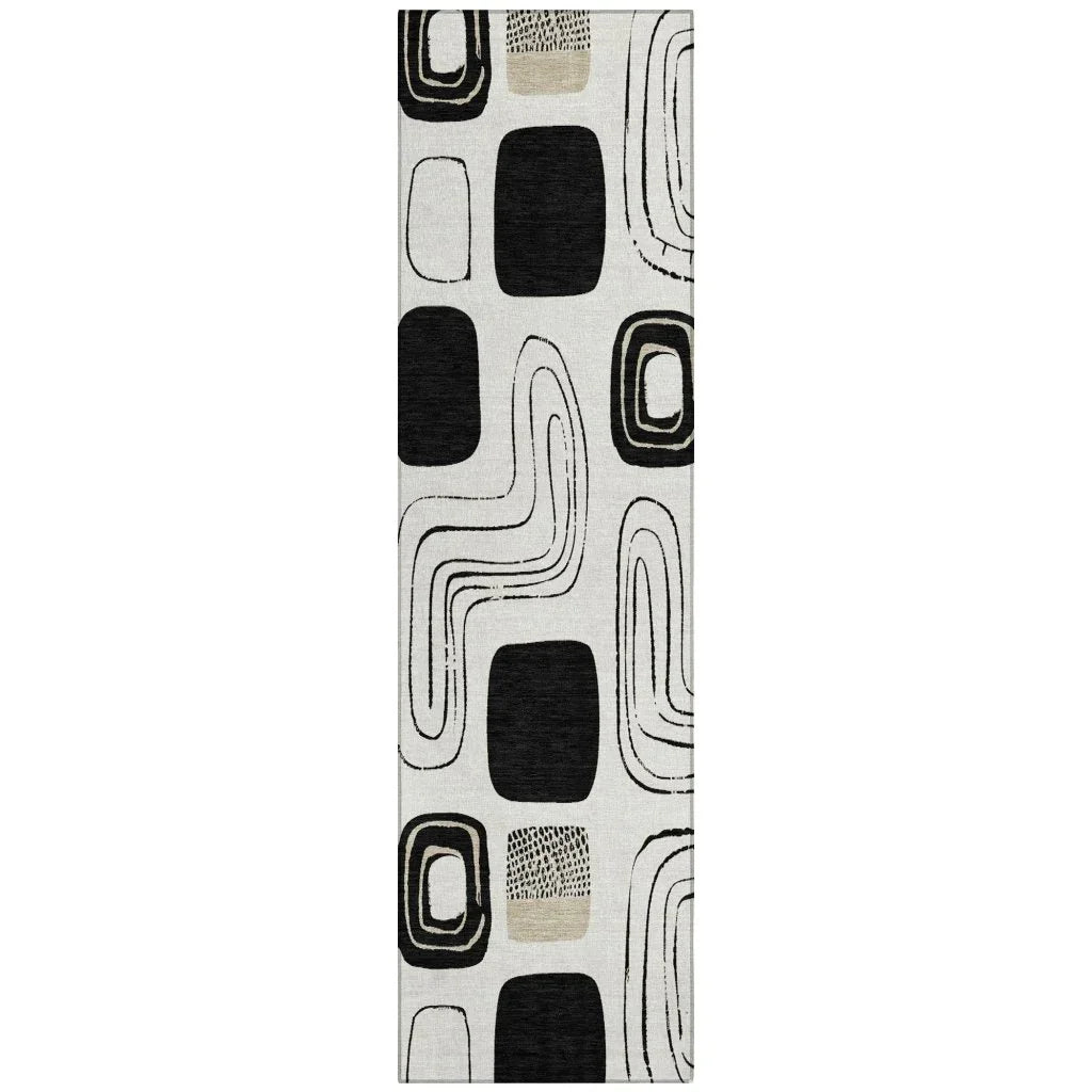 LOOMLAN Rugs Aelira Ivory Washable Indoor-Outdoor Rug