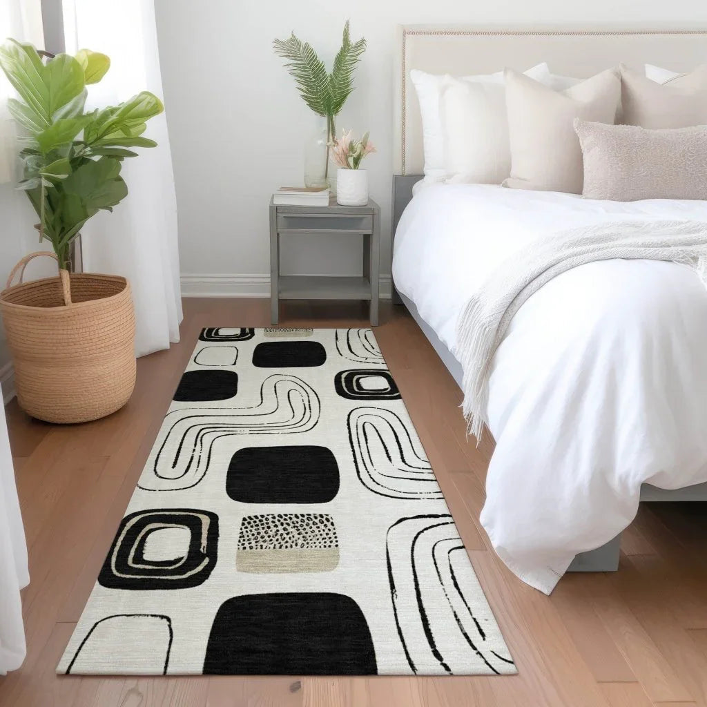 LOOMLAN Rugs Aelira Ivory Washable Indoor-Outdoor Rug