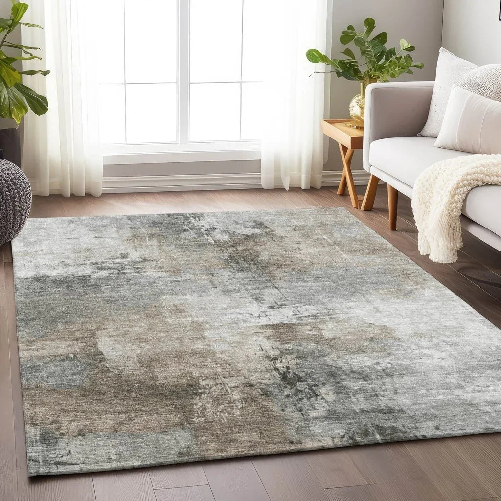 LOOMLAN Rugs Aelon Ivory Washable Indoor-Outdoor Rug