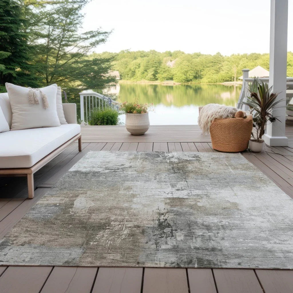LOOMLAN Rugs Aelon Ivory Washable Indoor-Outdoor Rug