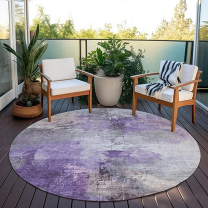 LOOMLAN Rugs Aelon Purple Washable Indoor-Outdoor Rug