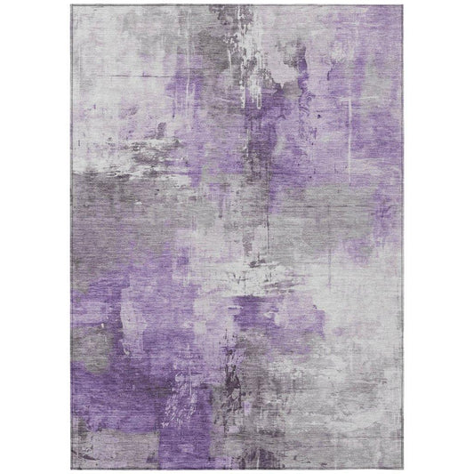 LOOMLAN Rugs Aelon Purple Washable Indoor-Outdoor Rug