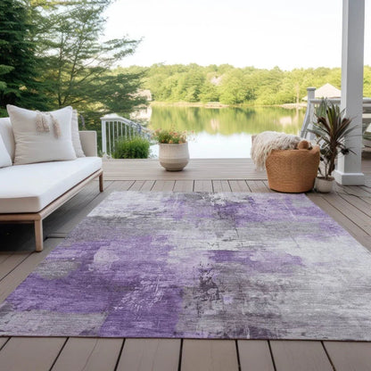 LOOMLAN Rugs Aelon Purple Washable Indoor-Outdoor Rug