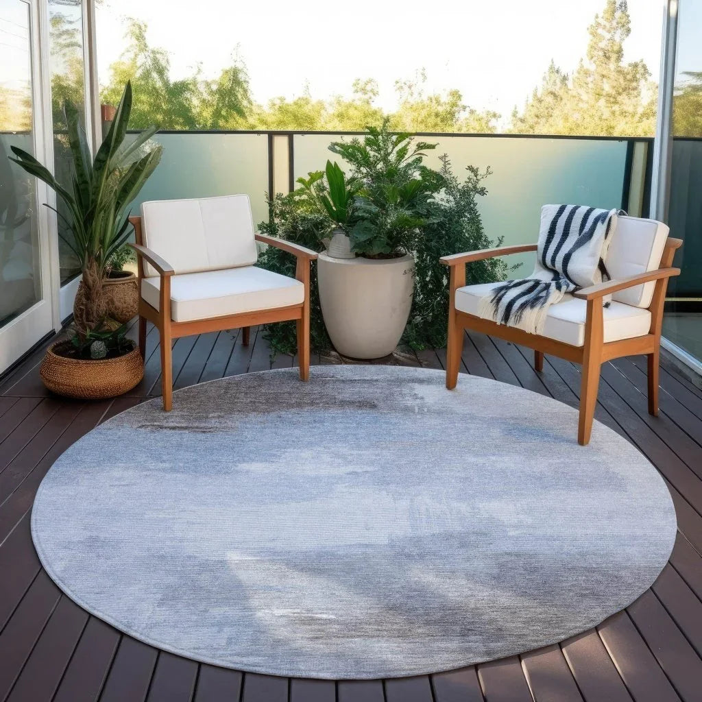 LOOMLAN Rugs Aelora Blue Washable Indoor-Outdoor Rug