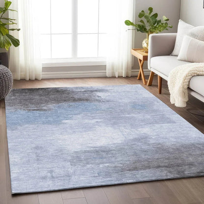 LOOMLAN Rugs Aelora Blue Washable Indoor-Outdoor Rug