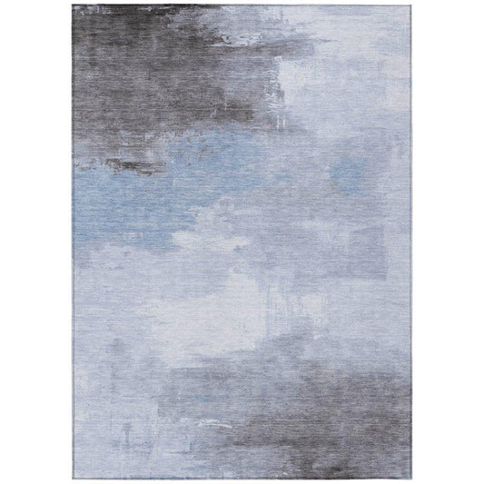 LOOMLAN Rugs Aelora Blue Washable Indoor-Outdoor Rug