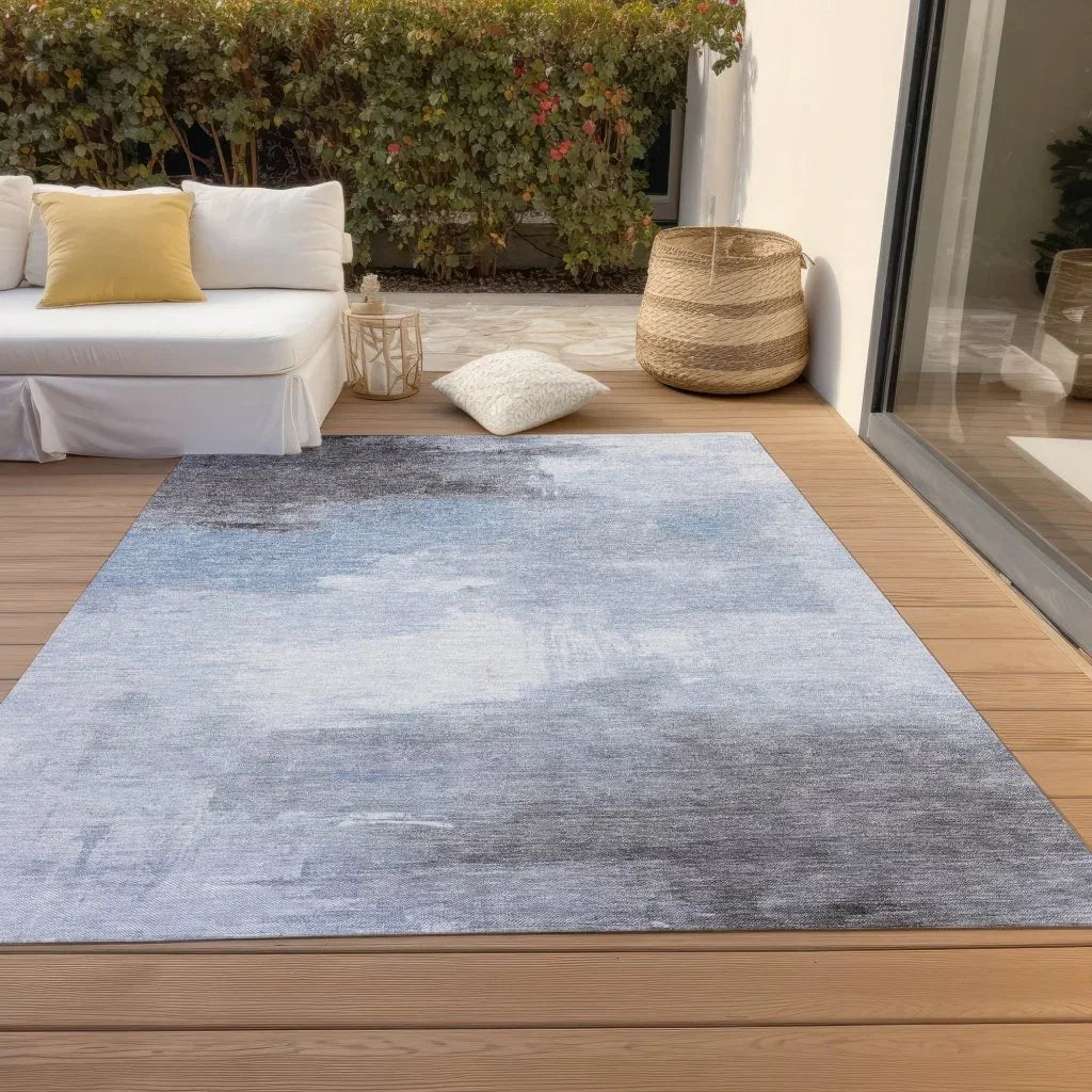 LOOMLAN Rugs Aelora Blue Washable Indoor-Outdoor Rug